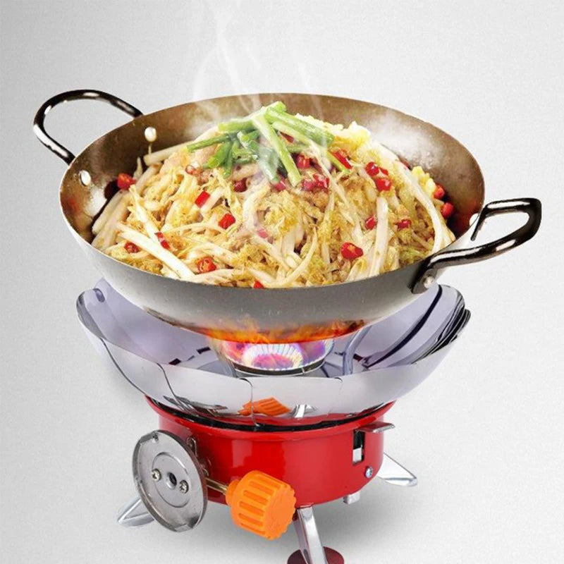 Desert&Fox Camping Stove Outdoor Cookware Equipment Round Gas Cooker Folding Stove Hiking Picnic BBQ Windproof Cooking Stoves