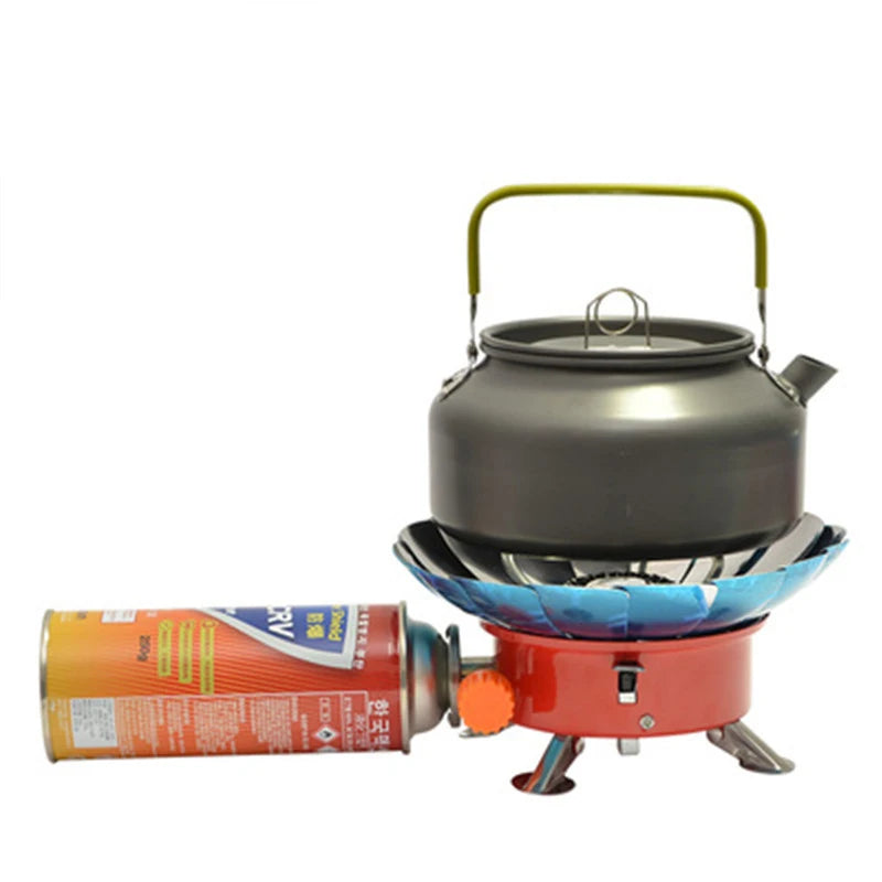 Desert&Fox Camping Stove Outdoor Cookware Equipment Round Gas Cooker Folding Stove Hiking Picnic BBQ Windproof Cooking Stoves