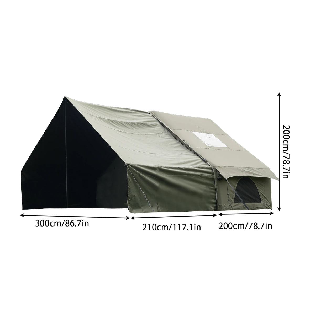 Large Inflatable Camping Tent with Skylight, Quick Air-Flow & Breathable Mesh Design, Summer Glamping Hot Tents for Camping