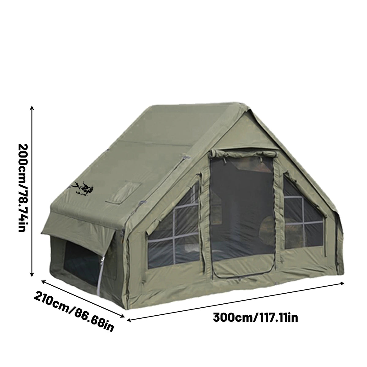Large Inflatable Camping Tent with Skylight, Quick Air-Flow & Breathable Mesh Design, Summer Glamping Hot Tents for Camping