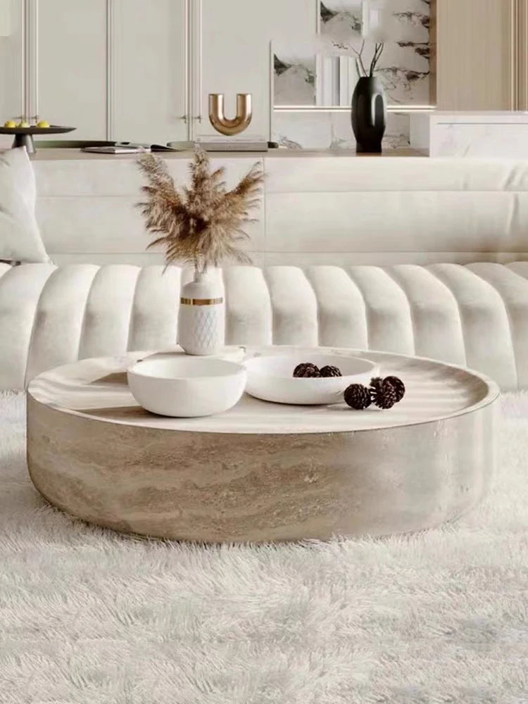 Modern Round Side Table Clear Japanese Industrial Simple Cute Space Saving Coffee Table Unique Mesas Bajas Living Room Furniture