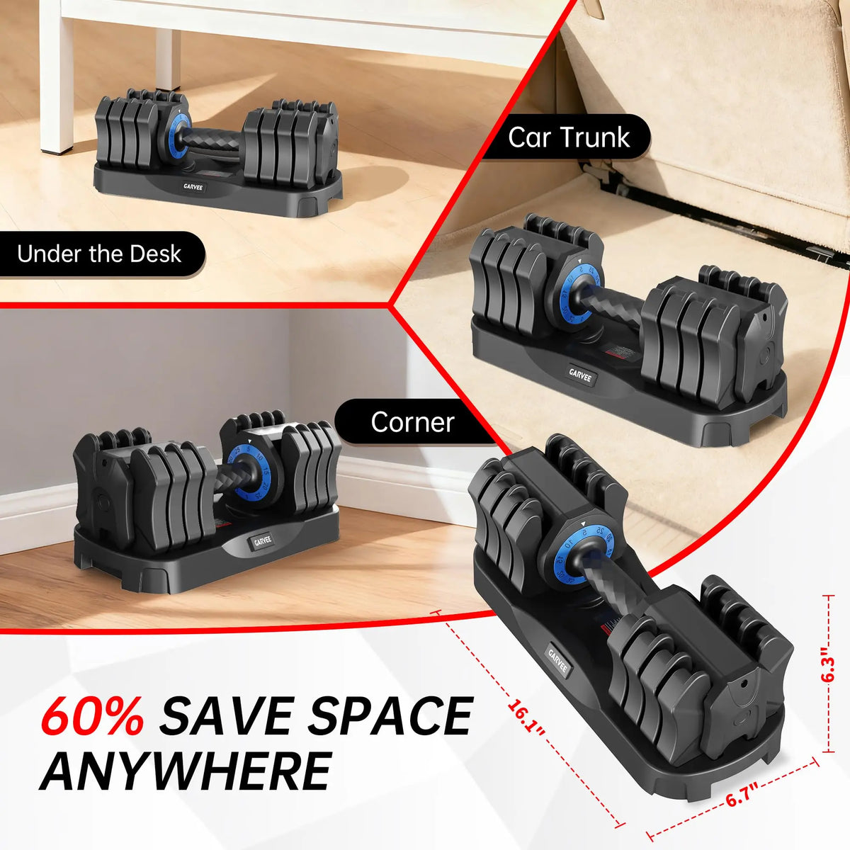 Adjustable Dumbbell Pair 25 Lb | With Selectorer Weight Selection for Home Gym Strength Training – 25-Pound Scale(1pcs)