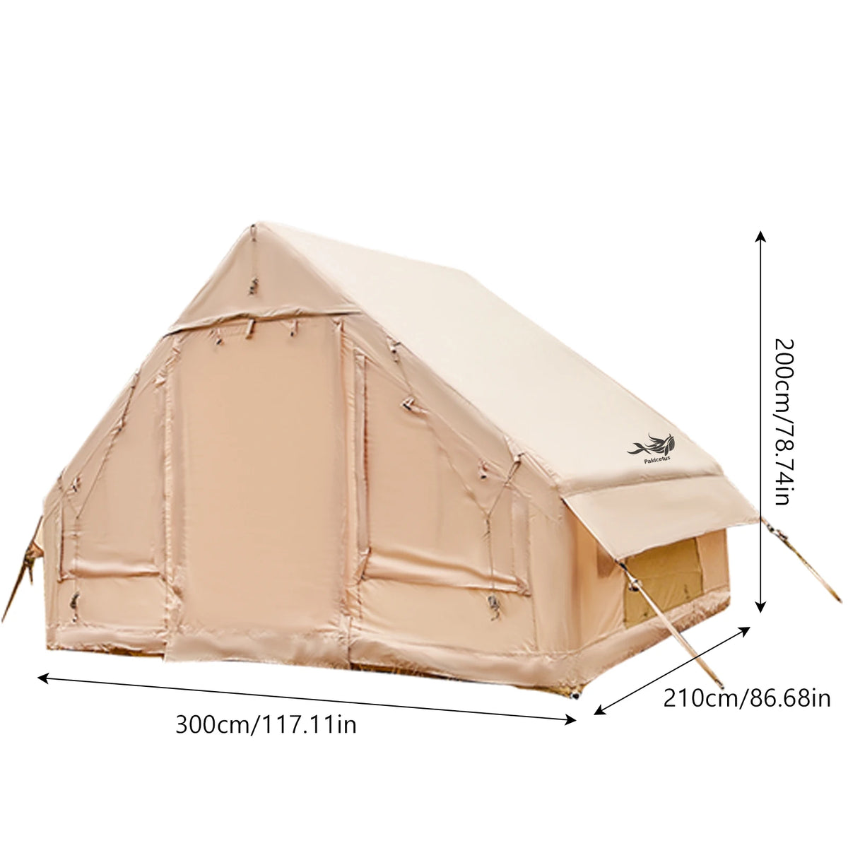 Large Inflatable Camping Tent with Skylight, Quick Air-Flow & Breathable Mesh Design, Summer Glamping Hot Tents for Camping