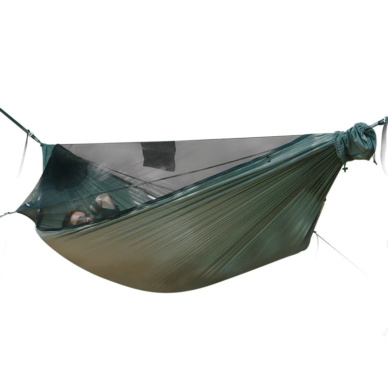 11ft Camping Hammock  with Net and Ridge Rope, Detachable Full-Open Mesh, Lightweight Hammock for Outdoor Hiking Backpacking