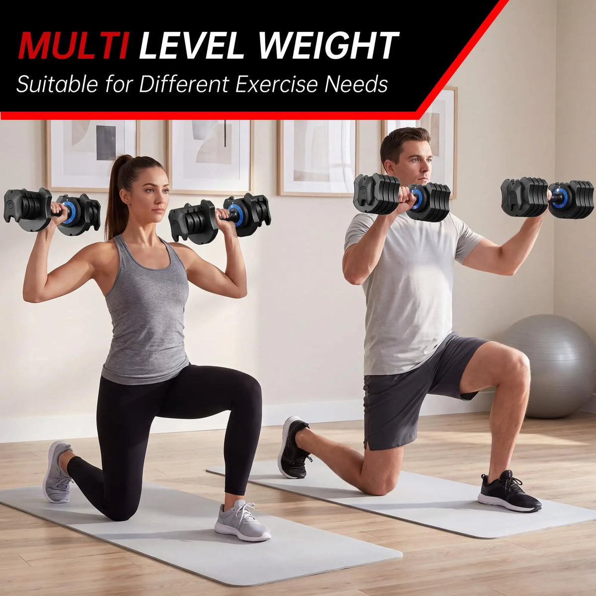 Adjustable Dumbbell Pair 25 Lb | With Selectorer Weight Selection for Home Gym Strength Training – 25-Pound Scale(1pcs)