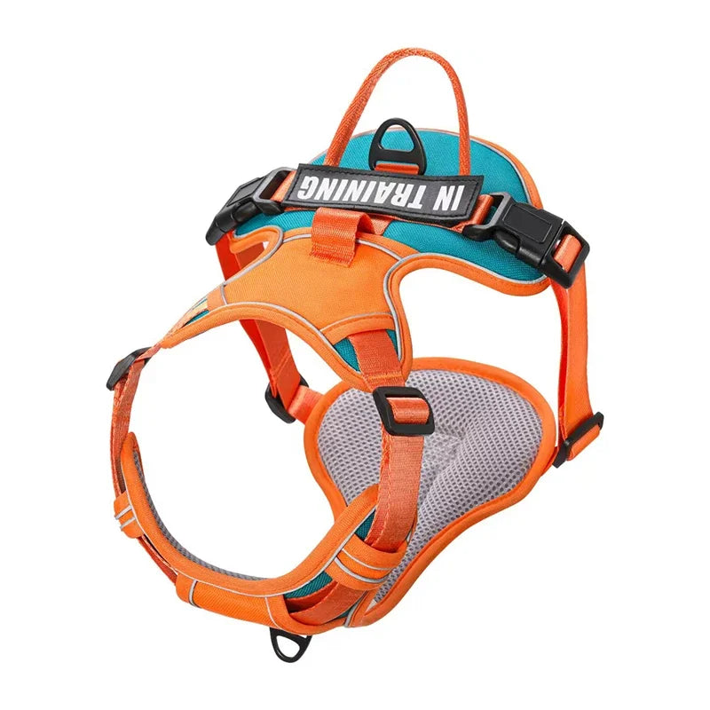Nylon Dog Harness Vest Reflective Dog Harness Personalized Breathable Adjustable Pet Harness Leash For Small Medium Large Dogs