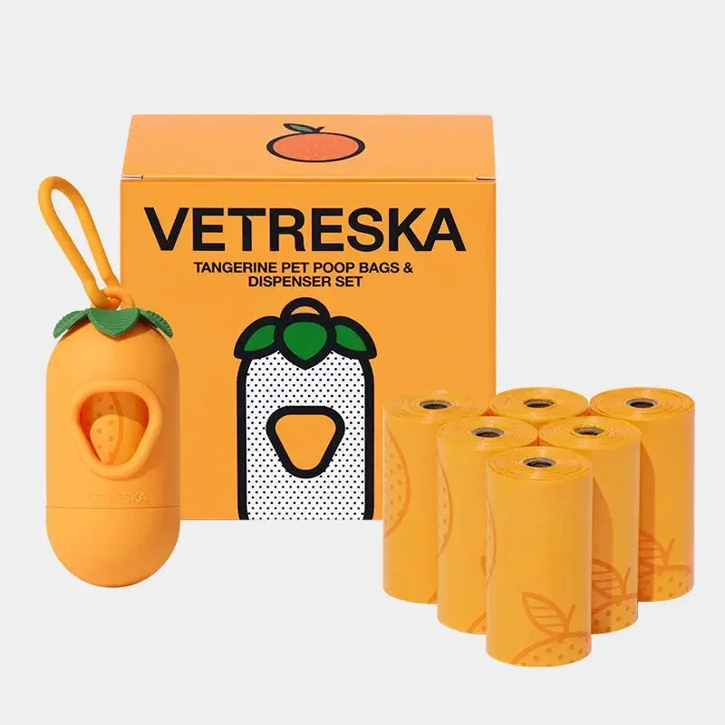 Orange Flavor Dogs Poo Bags Portable Dog Walking Bag with Fragrance Outdoors Degradable Garbage Bags Pet Supplies Accessories