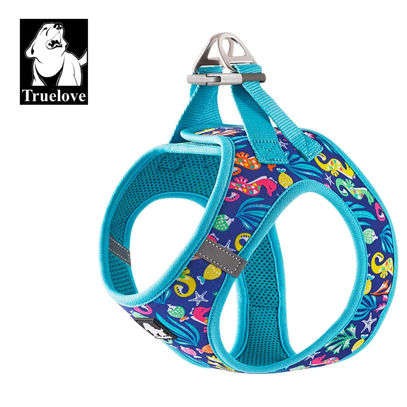 Truelove Pet Harness Soft Air Mesh Adjustable Reflective Pet Vest Small and Medium Breeds No Pull Adjustable Dog Harness