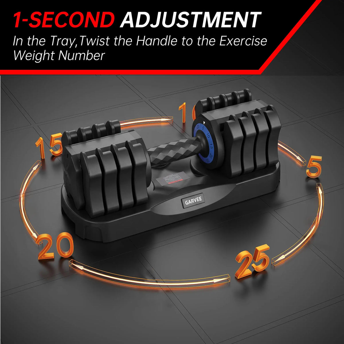 Adjustable Dumbbell Pair 25 Lb | With Selectorer Weight Selection for Home Gym Strength Training – 25-Pound Scale(1pcs)