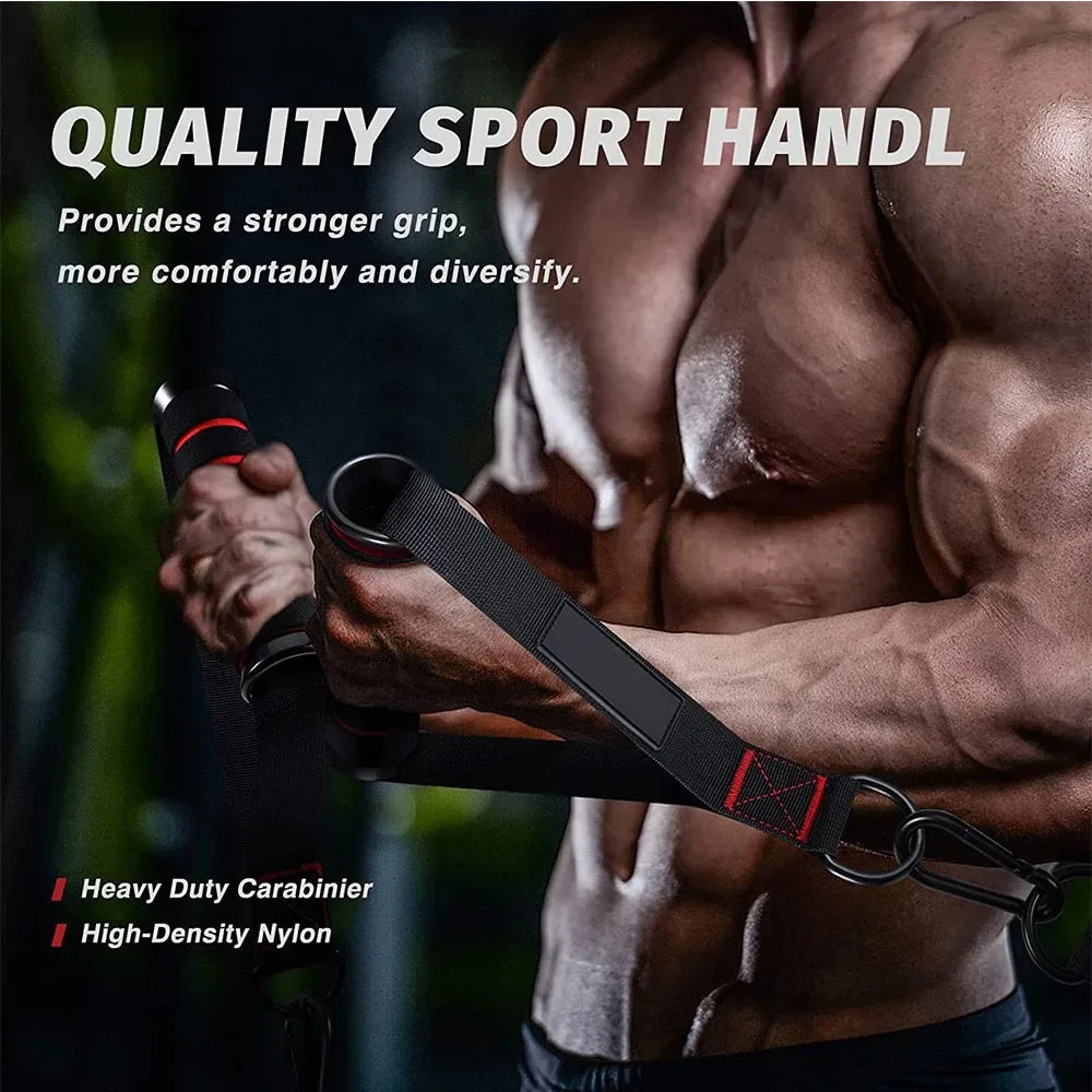 Triceps Rope Pushdown Face Pull Handles Cable Attachment Gym Fitness Cord Lat Pulldown Biceps Back Shoulder Training Rope