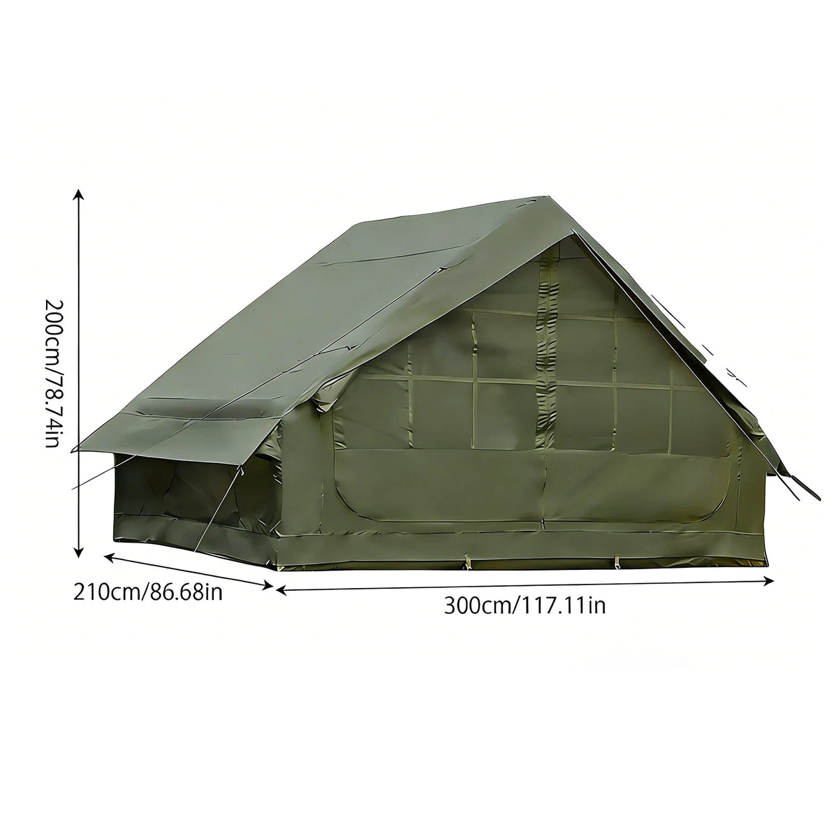 Large Inflatable Camping Tent with Skylight, Quick Air-Flow & Breathable Mesh Design, Summer Glamping Hot Tents for Camping