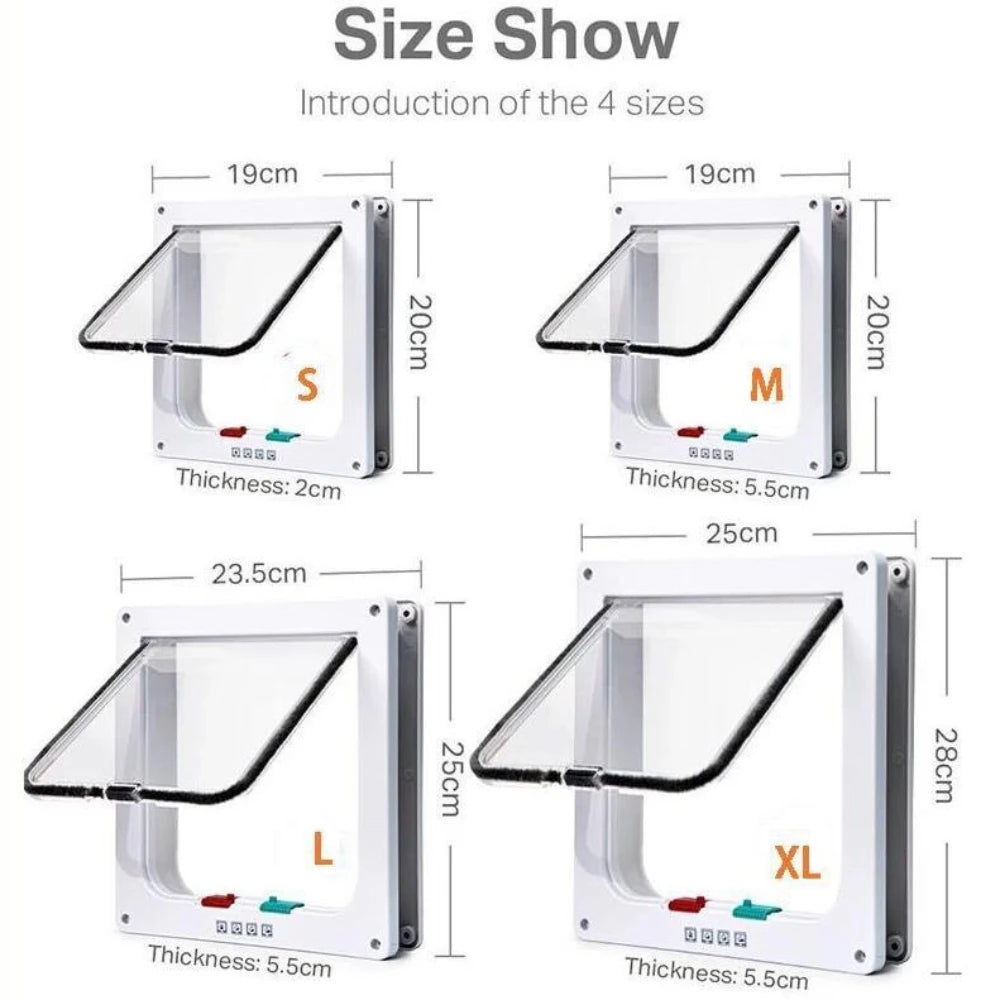 Cat Two-way Door Free Entry and Exit Easy To Install Cat Accessories Cat Flap Durable and Scratch-resistant Pet Supplies